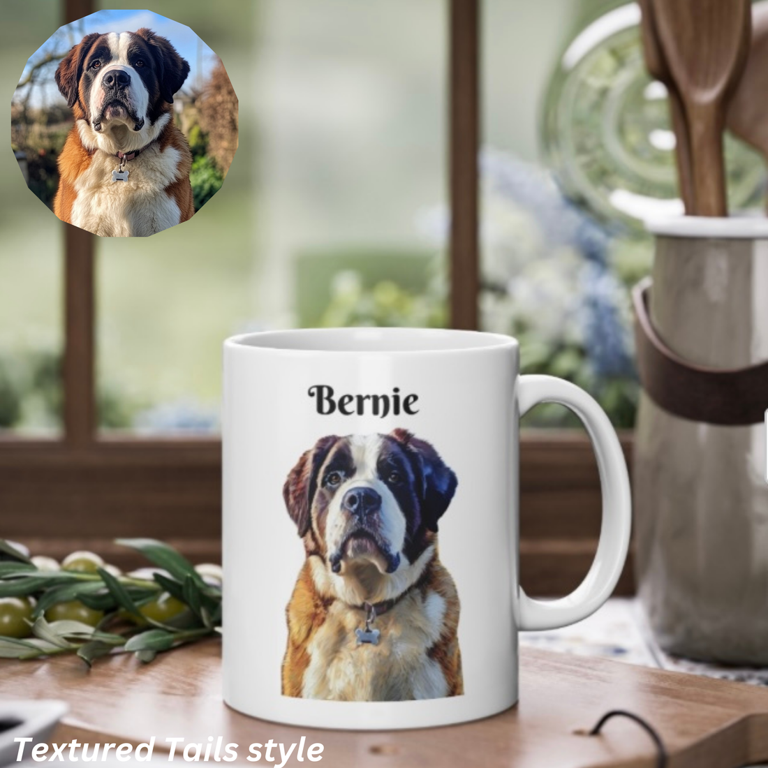 Custom Pet Mug - Textured tails style